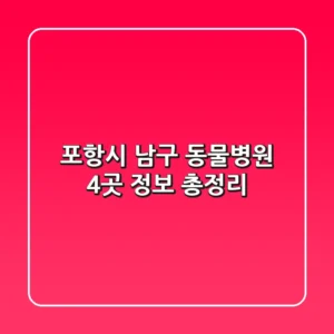포항시 남구 동물병원 4곳 정보 총정리