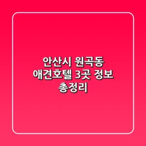 안산시 원곡동 애견호텔 3곳 정보 총정리