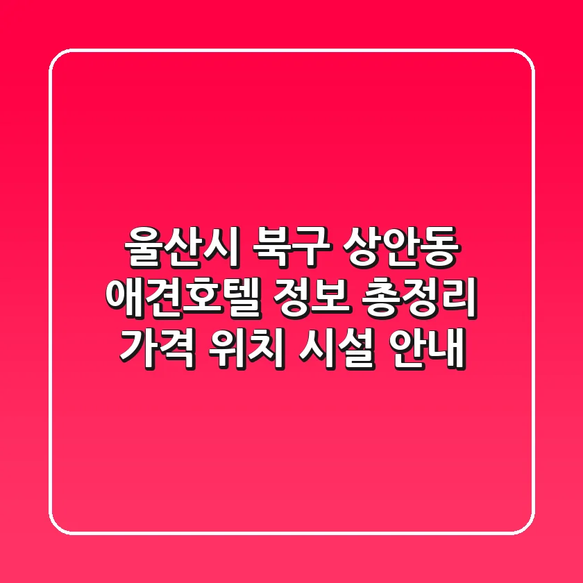 울산시 북구 상안동 애견호텔 정보 총정리 - 가격, 위치, 시설 안내