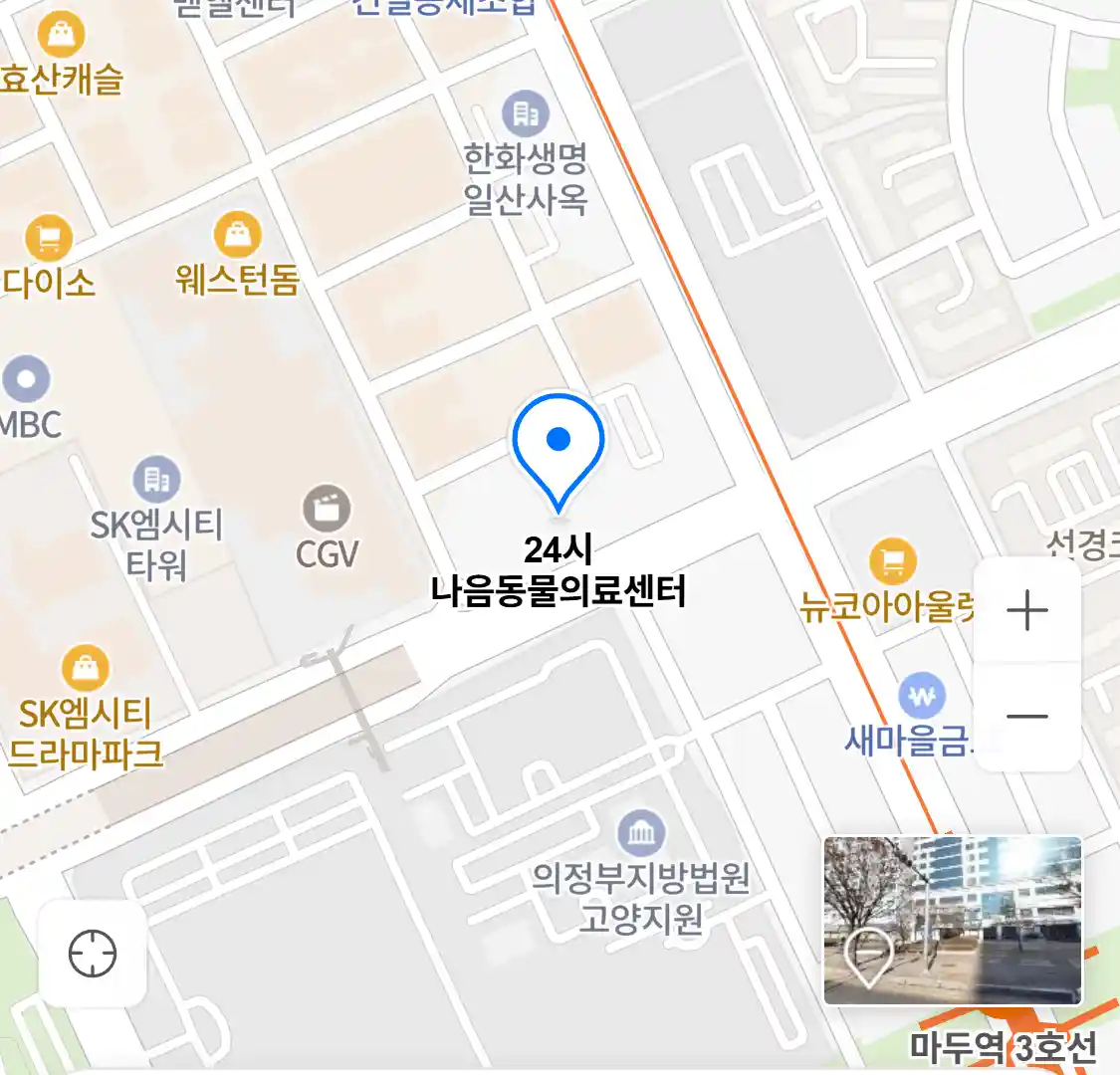 24시 나음동물의료센터 위치