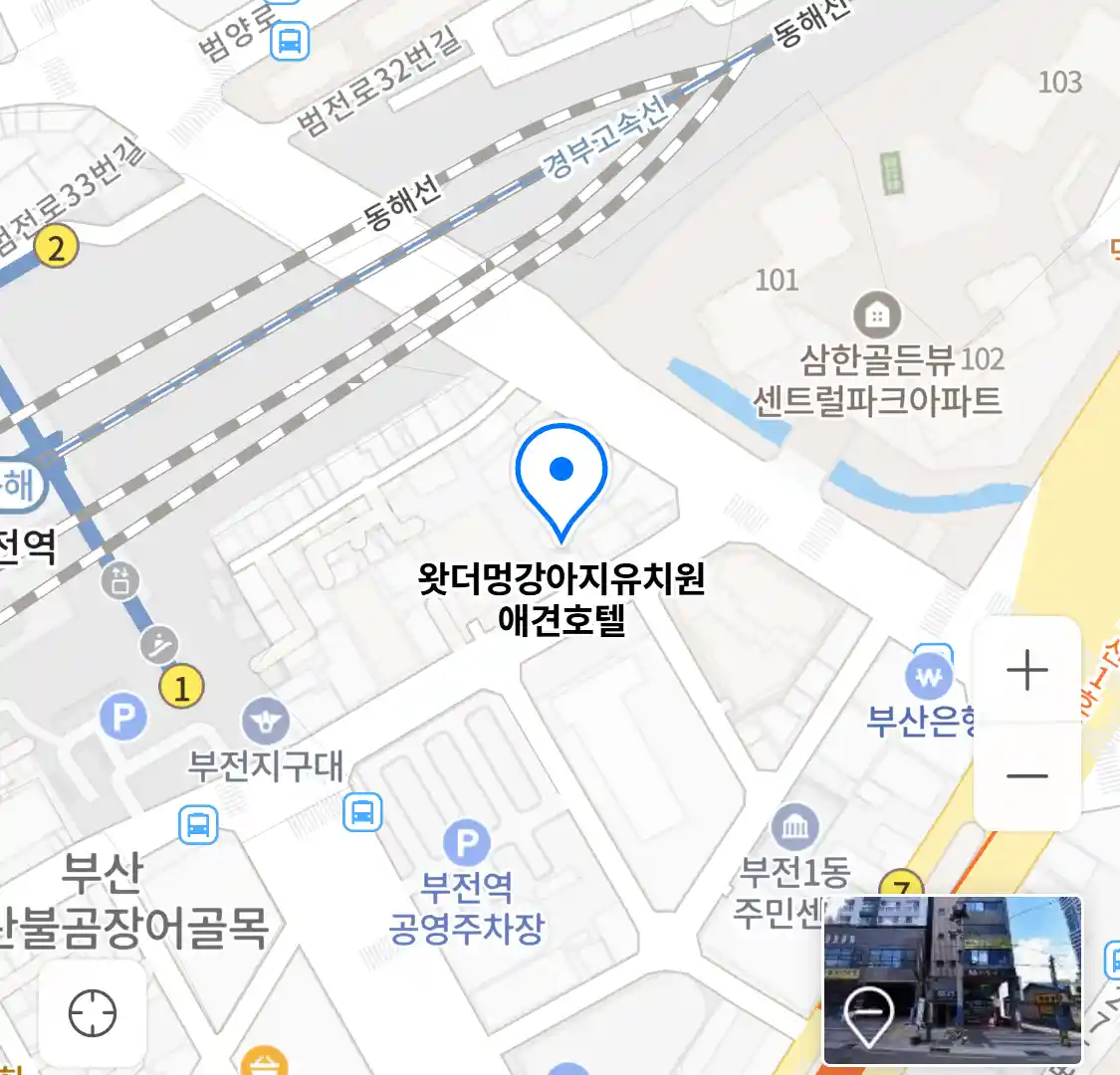 왓더멍강아지유치원 애견호텔 위치