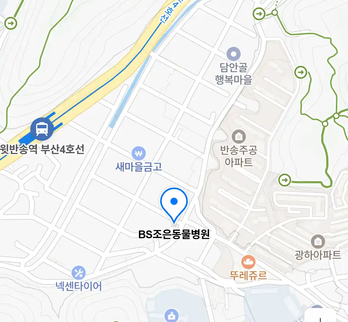 BS조은동물병원 위치