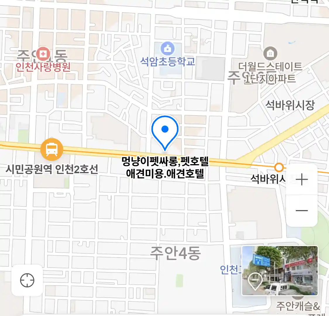 멍냥이펫싸롱,펫호텔 애견미용.애견호텔 위치