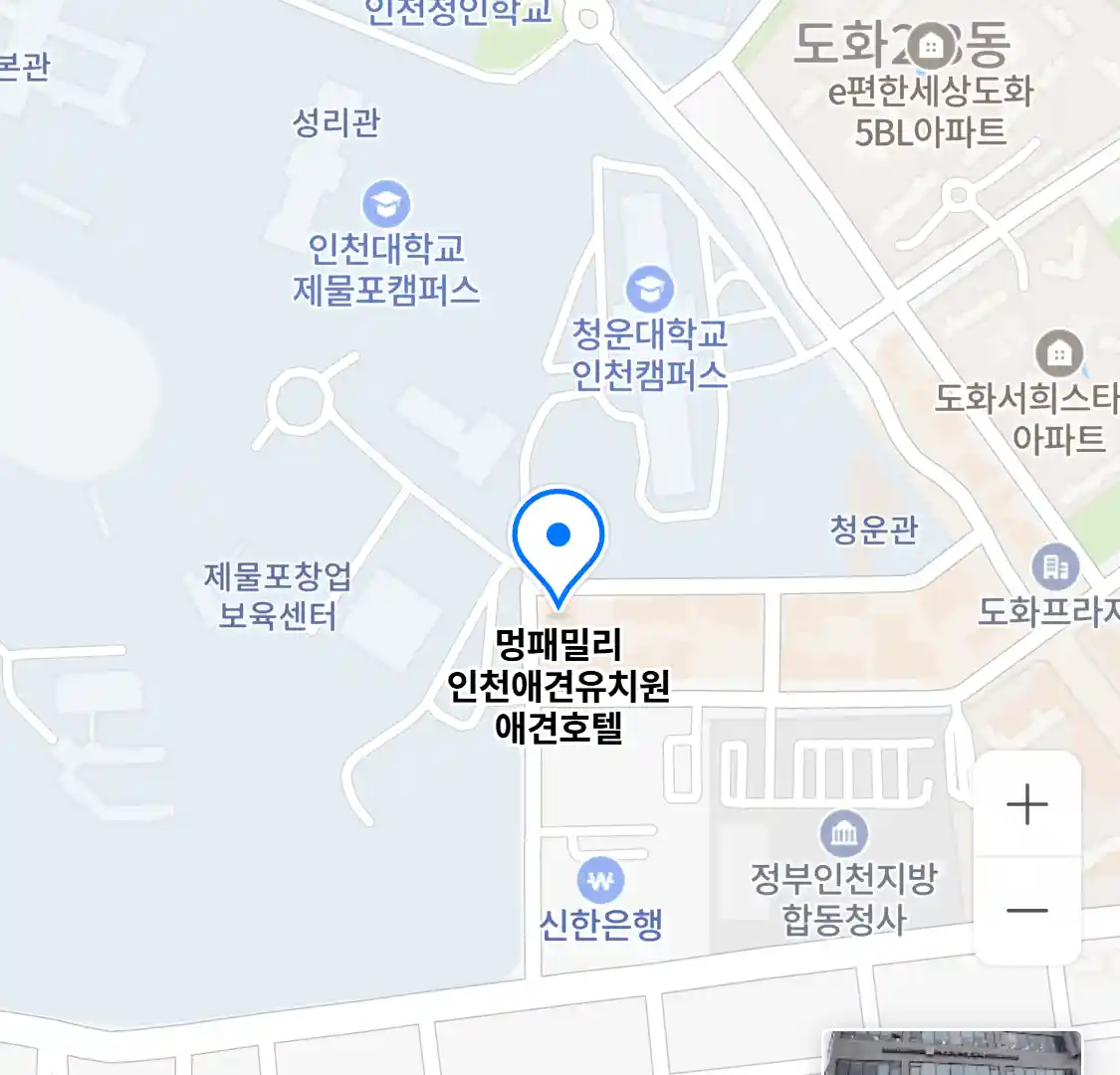 멍패밀리 인천애견유치원 애견호텔 위치