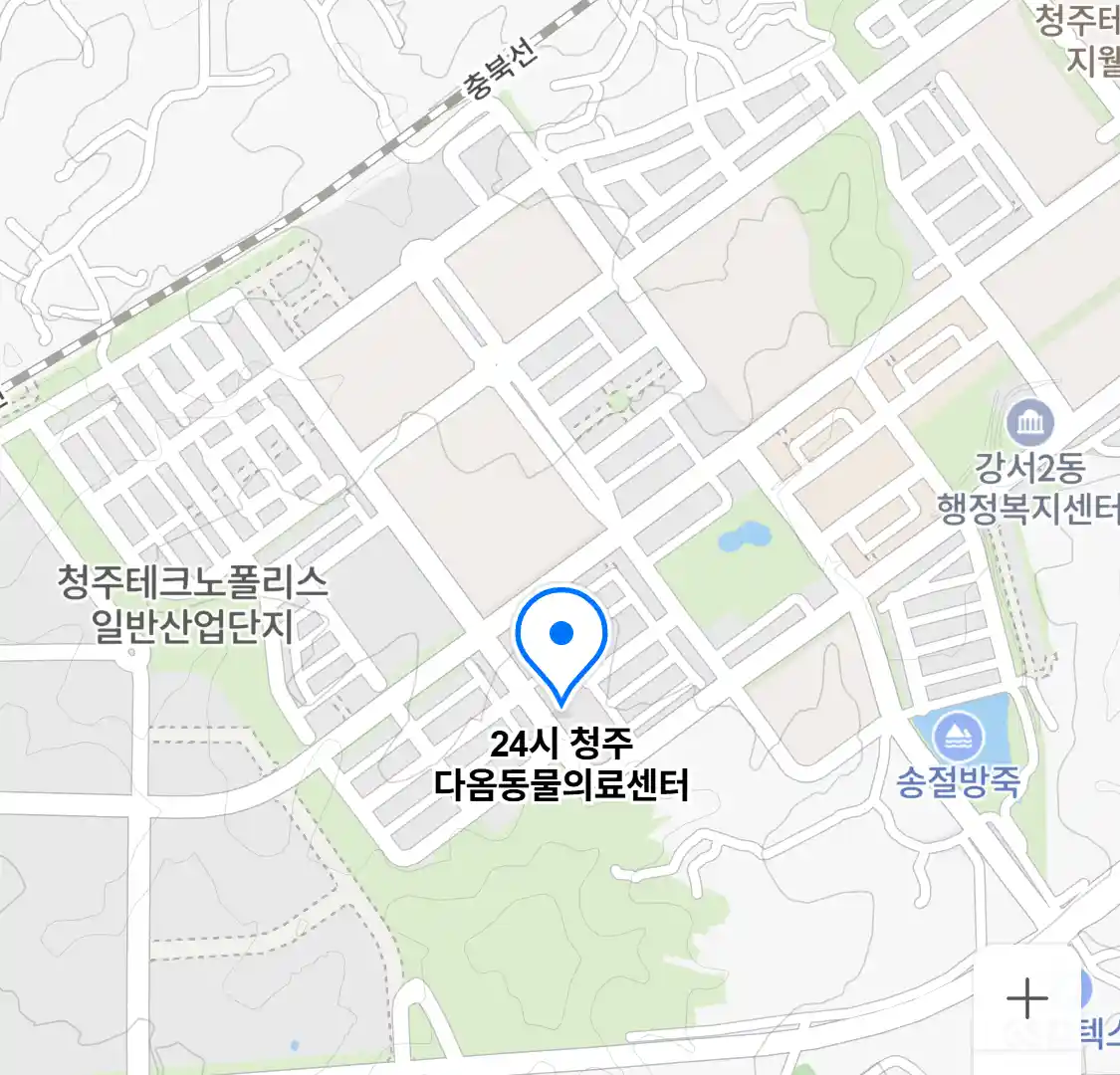24시 청주 다옴동물의료센터 위치