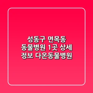 성동구 면목동 동물병원 1곳 상세 정보 - 다온동물병원