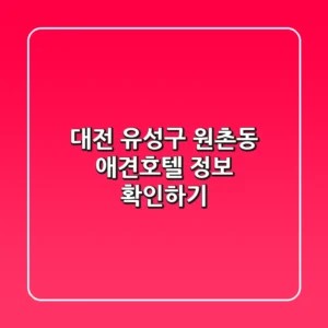 대전 유성구 원촌동 애견호텔 정보 확인하기